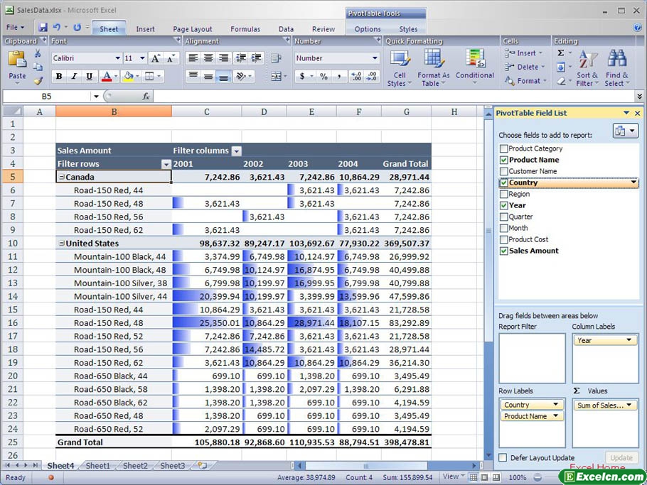 Excel 2007新知：VII －条件格式与数据透视表（二）