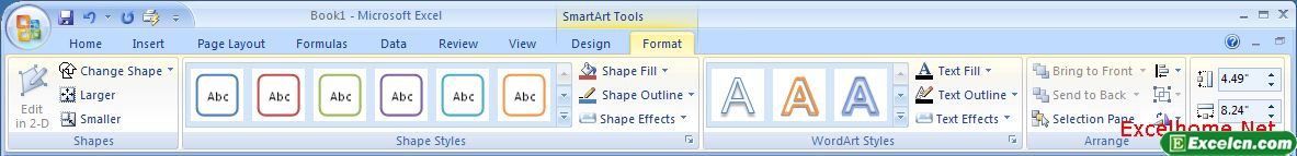 Excel 2007新知:SmartArt 图形和样式(二)