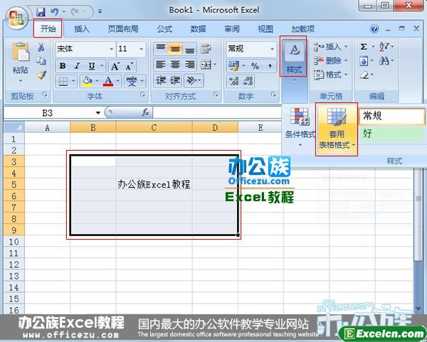 选择一款表格格式