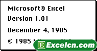 Splash in Microsoft Excel 1.01