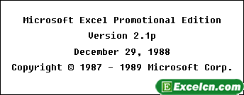 Splash in Microsoft Excel 2.1