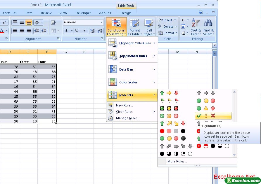 Excel 2007新知:技巧2_如何仅在部分单元格中设置图标