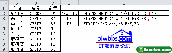 sumproduct多条件求和