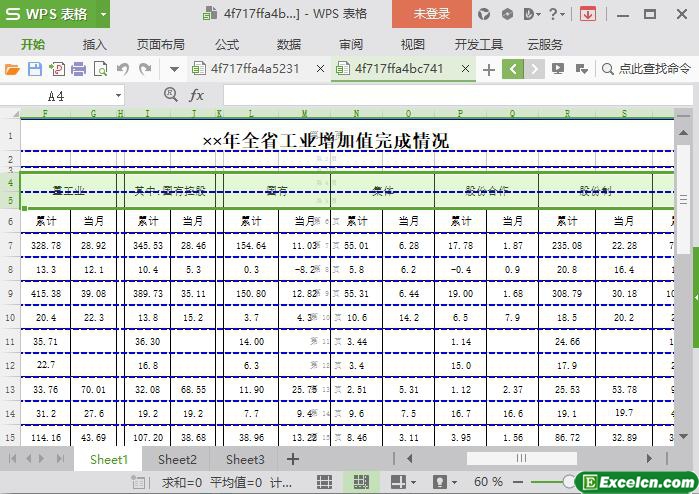 excel工业增加值完成对比表模板